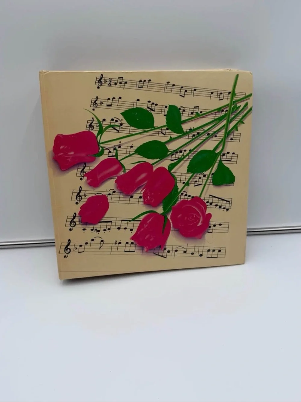 Vintage 1988 Lisa Frank RARE 3 Ring Binder Photo Album Pink Roses Music Notes